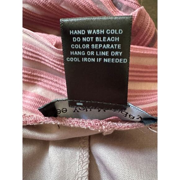 See You Monday Mauve Sheer Striped Midi Skirt - Size M - Picture 6 of 6